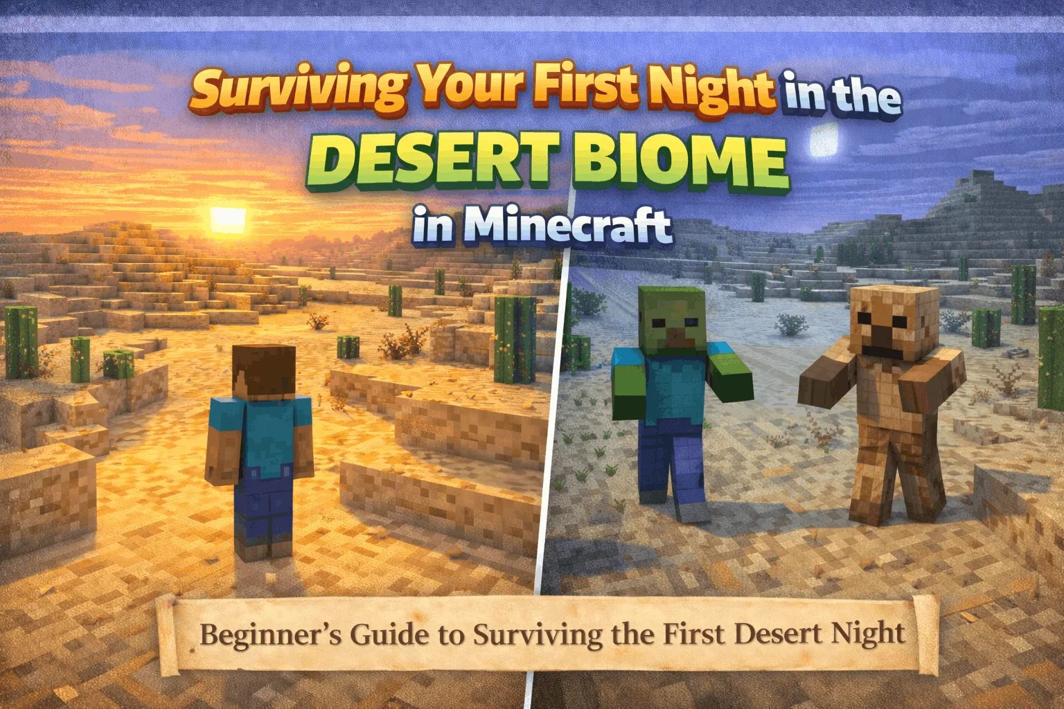 Surviving Your First Night in the Desert Biome in Minecraft